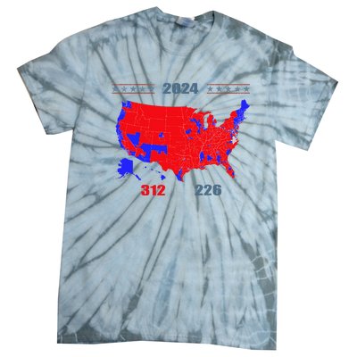 2024 Electoral Map Trump 312 Red 2024 Election Results Map Tie-Dye T-Shirt