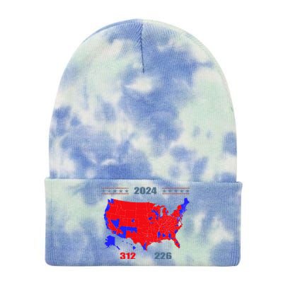 2024 Electoral Map Trump 312 Red 2024 Election Results Map Tie Dye 12in Knit Beanie