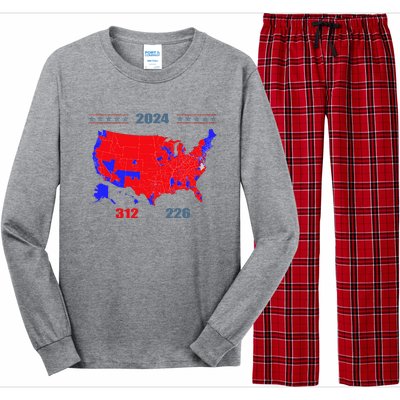 2024 Electoral Map Trump 312 Red 2024 Election Results Map Long Sleeve Pajama Set