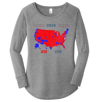 2024 Electoral Map Trump 312 Red 2024 Election Results Map Women's Perfect Tri Tunic Long Sleeve Shirt