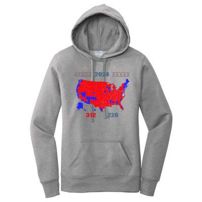 2024 Electoral Map Trump 312 Red 2024 Election Results Map Women's Pullover Hoodie