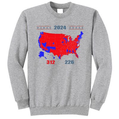 2024 Electoral Map Trump 312 Red 2024 Election Results Map Tall Sweatshirt