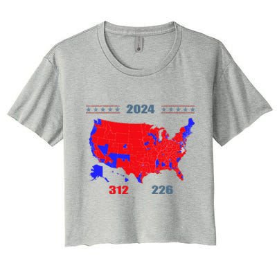 2024 Electoral Map Trump 312 Red 2024 Election Results Map Women's Crop Top Tee