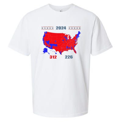 2024 Electoral Map Trump 312 Red 2024 Election Results Map Sueded Cloud Jersey T-Shirt