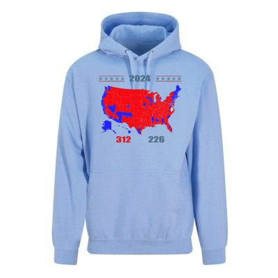 2024 Electoral Map Trump 312 Red 2024 Election Results Map Unisex Surf Hoodie