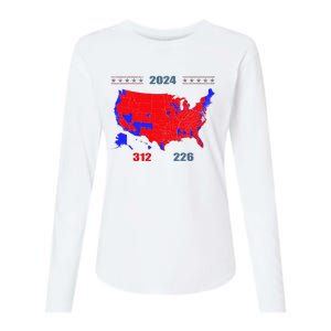 2024 Electoral Map Trump 312 Red 2024 Election Results Map Womens Cotton Relaxed Long Sleeve T-Shirt