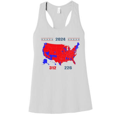 2024 Electoral Map Trump 312 Red 2024 Election Results Map Women's Racerback Tank