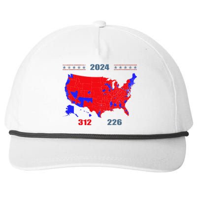 2024 Electoral Map Trump 312 Red 2024 Election Results Map Snapback Five-Panel Rope Hat