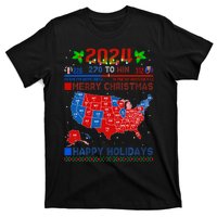 2024 Electoral Map Merry Christmas Trump Landslide Holiday T-Shirt