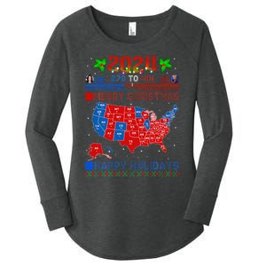 2024 Electoral Map Merry Christmas Trump Landslide Holiday Women's Perfect Tri Tunic Long Sleeve Shirt