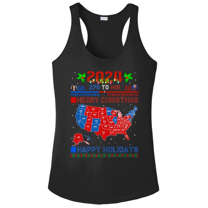 2024 Electoral Map Merry Christmas Trump Landslide Holiday Ladies PosiCharge Competitor Racerback Tank