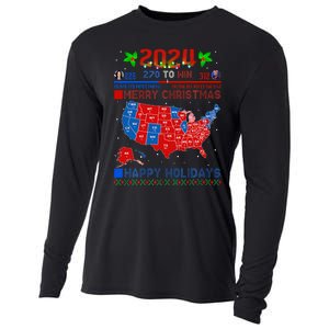 2024 Electoral Map Merry Christmas Trump Landslide Holiday Cooling Performance Long Sleeve Crew