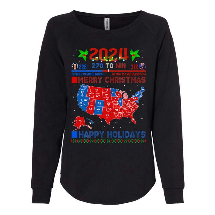 2024 Electoral Map Merry Christmas Trump Landslide Holiday Womens California Wash Sweatshirt