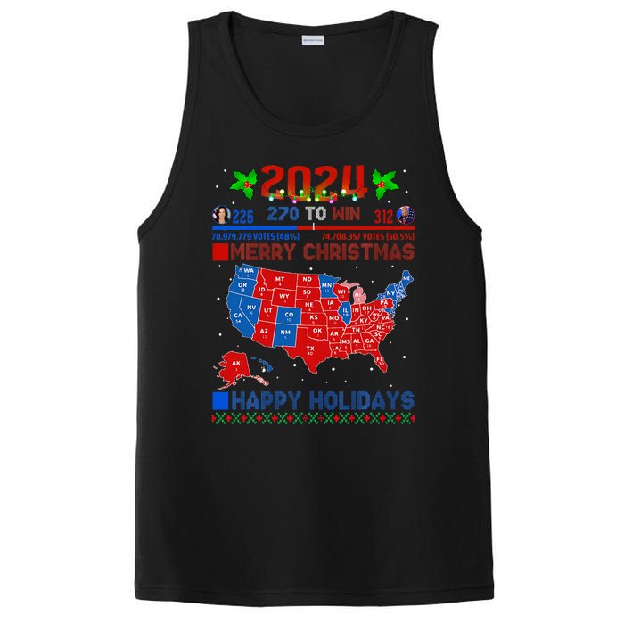 2024 Electoral Map Merry Christmas Trump Landslide Holiday PosiCharge Competitor Tank