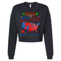 2024 Electoral Map Merry Christmas Trump Landslide Holiday Cropped Pullover Crew