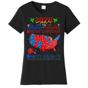 2024 Electoral Map Merry Christmas Trump Landslide Holiday Women's T-Shirt