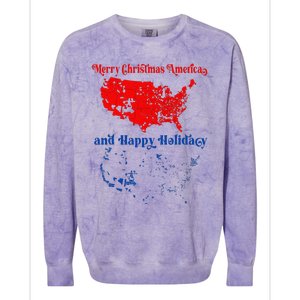 2024 Electoral Map Merry Christmas Trump Landslide Holiday Colorblast Crewneck Sweatshirt