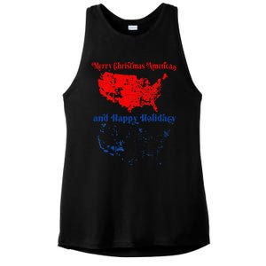 2024 Electoral Map Merry Christmas Trump Landslide Holiday Ladies PosiCharge Tri-Blend Wicking Tank