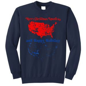 2024 Electoral Map Merry Christmas Trump Landslide Holiday Tall Sweatshirt