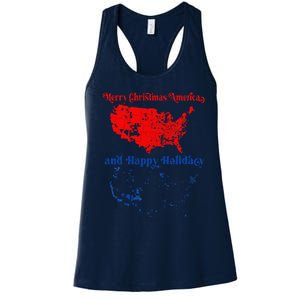 2024 Electoral Map Merry Christmas Trump Landslide Holiday Women's Racerback Tank