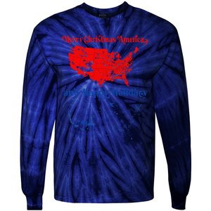 2024 Electoral Map Merry Christmas Trump Landslide Holiday Tie-Dye Long Sleeve Shirt