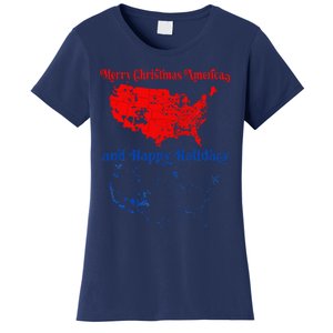 2024 Electoral Map Merry Christmas Trump Landslide Holiday Women's T-Shirt