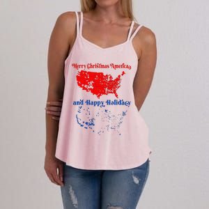 2024 Electoral Map Merry Christmas Trump Landslide Holiday Women's Strappy Tank