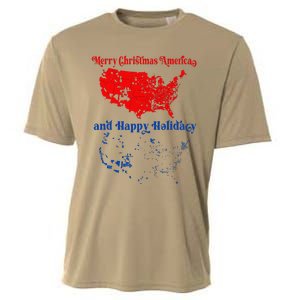 2024 Electoral Map Merry Christmas Trump Landslide Holiday Cooling Performance Crew T-Shirt