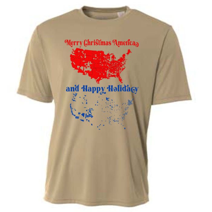 2024 Electoral Map Merry Christmas Trump Landslide Holiday Cooling Performance Crew T-Shirt