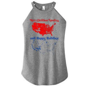 2024 Electoral Map Merry Christmas Trump Landslide Holiday Women's Perfect Tri Rocker Tank