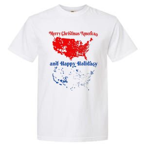 2024 Electoral Map Merry Christmas Trump Landslide Holiday Garment-Dyed Heavyweight T-Shirt