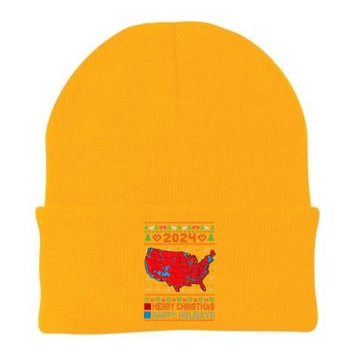 2024 Electoral Map Trump Landslide Ugly Christmas Sweater Knit Cap Winter Beanie