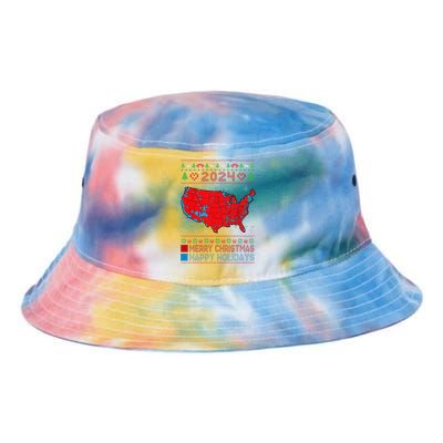 2024 Electoral Map Trump Landslide Ugly Christmas Sweater Tie Dye Newport Bucket Hat