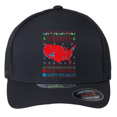 2024 Electoral Map Trump Landslide Ugly Christmas Sweater Flexfit Unipanel Trucker Cap