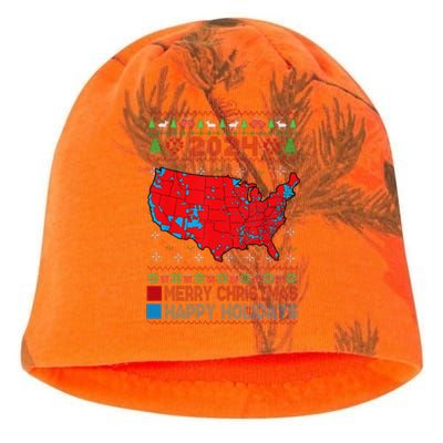 2024 Electoral Map Trump Landslide Ugly Christmas Sweater Kati - Camo Knit Beanie