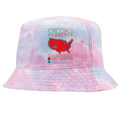 2024 Electoral Map Trump Landslide Ugly Christmas Sweater Tie-Dyed Bucket Hat