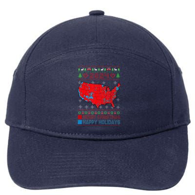 2024 Electoral Map Trump Landslide Ugly Christmas Sweater 7-Panel Snapback Hat