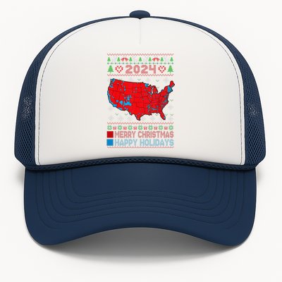 2024 Electoral Map Trump Landslide Ugly Christmas Sweater Trucker Hat