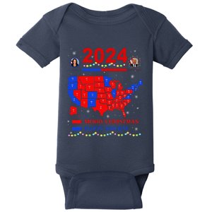 2024 Electoral Map Merry Christmas Trump Landslide Holiday Baby Bodysuit