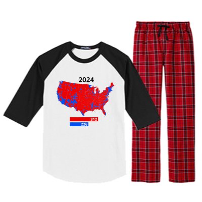 2024 Electoral Map Trump 312 Red 2024 Election Results Map Raglan Sleeve Pajama Set