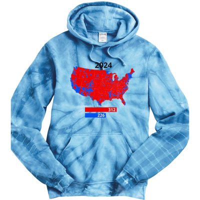 2024 Electoral Map Trump 312 Red 2024 Election Results Map Tie Dye Hoodie