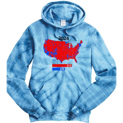 2024 Electoral Map Trump 312 Red 2024 Election Results Map Tie Dye Hoodie