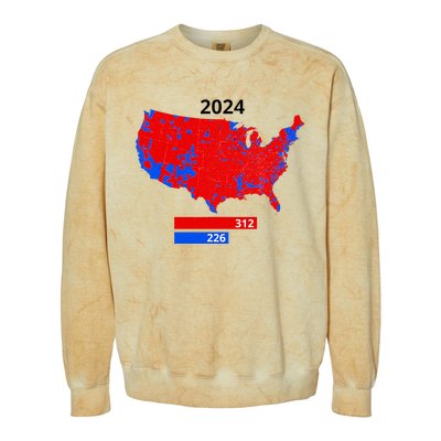 2024 Electoral Map Trump 312 Red 2024 Election Results Map Colorblast Crewneck Sweatshirt