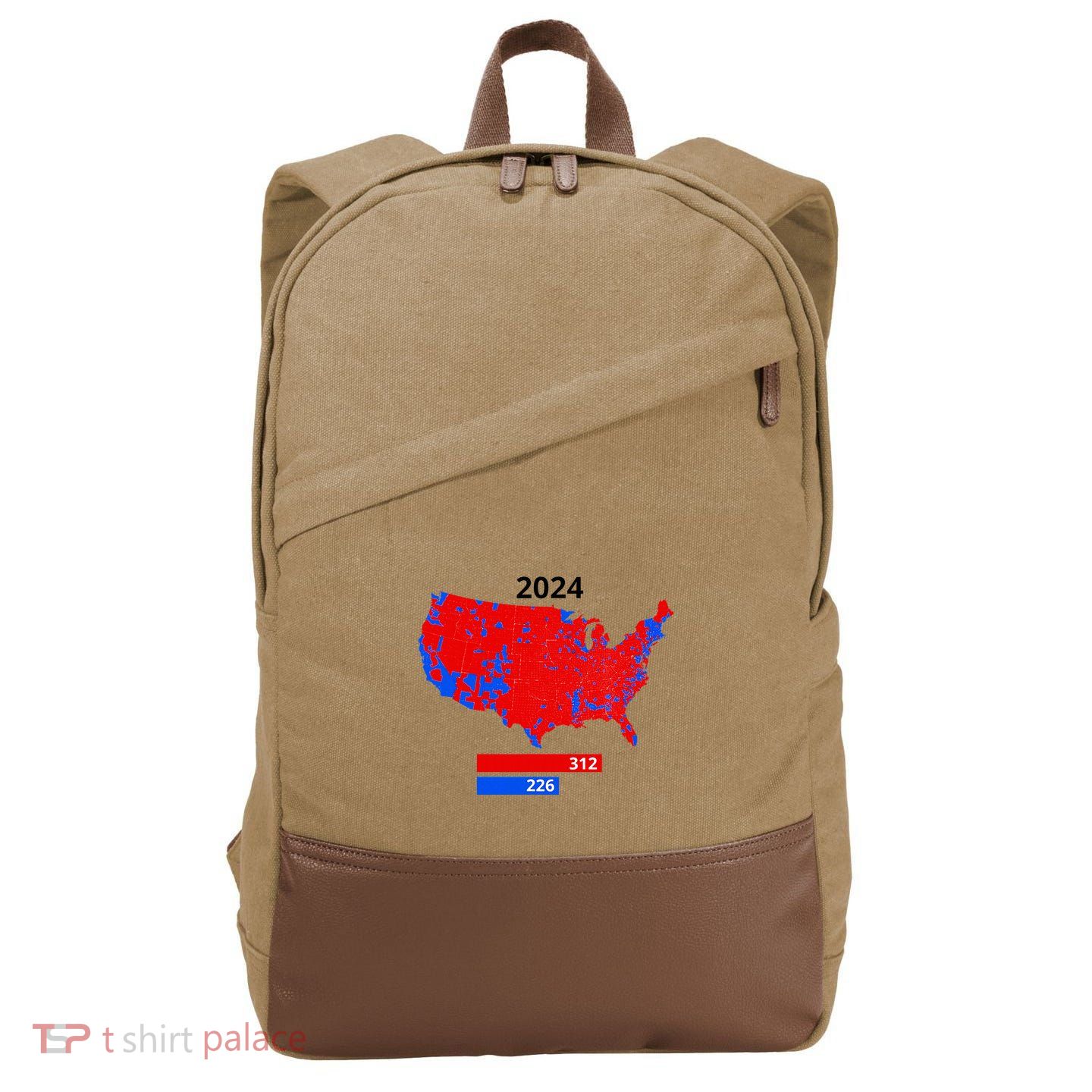 2024 Electoral Map Trump 312 Red 2024 Election Results Map Cotton Canvas Backpack