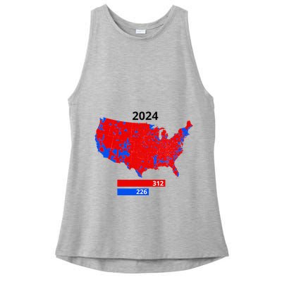 2024 Electoral Map Trump 312 Red 2024 Election Results Map Ladies PosiCharge Tri-Blend Wicking Tank