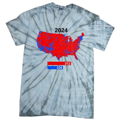 2024 Electoral Map Trump 312 Red 2024 Election Results Map Tie-Dye T-Shirt