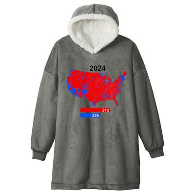 2024 Electoral Map Trump 312 Red 2024 Election Results Map Hooded Wearable Blanket