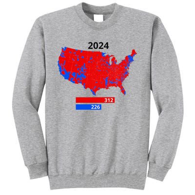 2024 Electoral Map Trump 312 Red 2024 Election Results Map Tall Sweatshirt