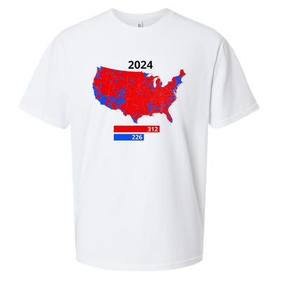 2024 Electoral Map Trump 312 Red 2024 Election Results Map Sueded Cloud Jersey T-Shirt