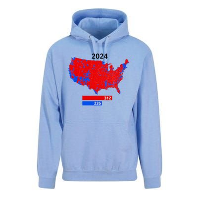 2024 Electoral Map Trump 312 Red 2024 Election Results Map Unisex Surf Hoodie